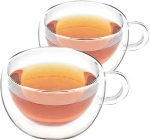 tazas de cristal para té con doble pared