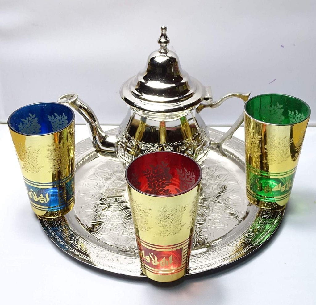 juego de té marroqui bandeja de alta calidad