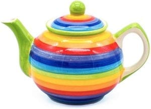 tetera de cerámica arcoiris WindHorse Rainbow o arcoiris Teapot